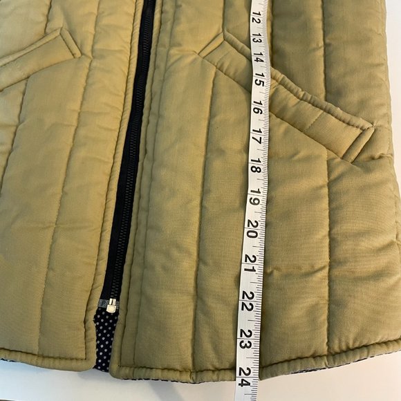Marti Merritt Vintage 70s Quilted Vest Biege/Blue White Polka Dot Women’s Size M - Picture 10 of 11